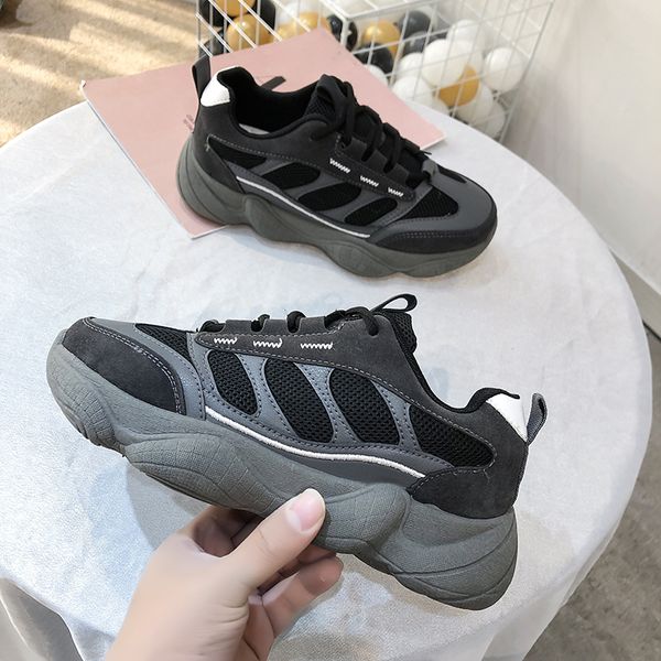 

fashion sneakers for woman breathable casual shoes comfortable non-slip flats shoes light low rubber sport singel, Black