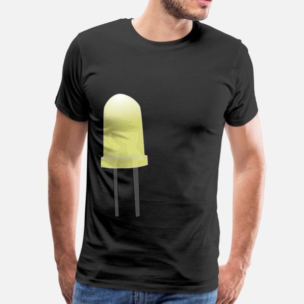 

yellow led lamp on t shirt men printed 100% cotton size s-3xl unique gift building summer kawaii shirt