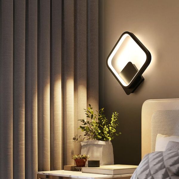 

square 13w led wall sconce light fixture bedside lamp modern decor l bedroom
