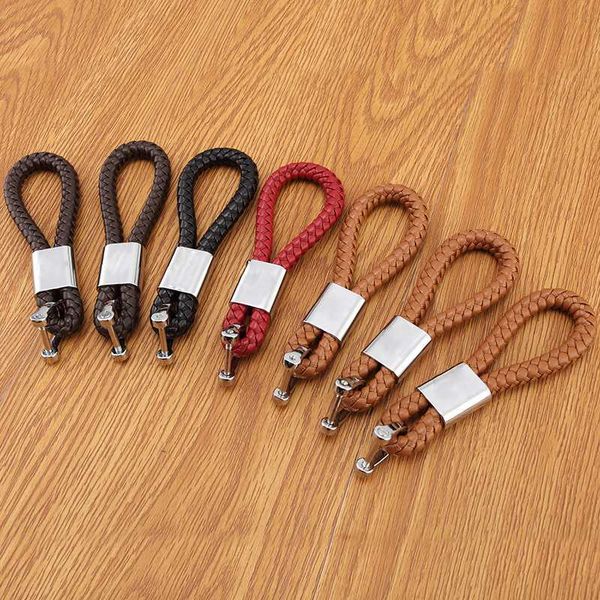 

metal+leather car keychain key chain car interior for kia skoda chevrolet opel land rover peugeot fiat suzuk, Silver