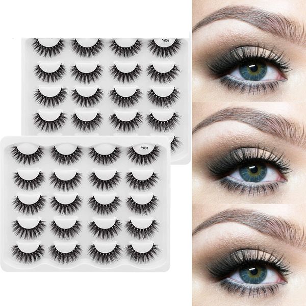 

10 pairs 3d mink false makeup eyelashes natural wispy fluffy volume fake lashes extension handmade cruelty-eyelash beauty