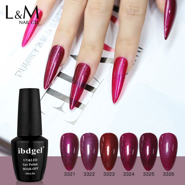 

ibdgel shinning purple gelpolish whole set 12 colors purple shimmer gel nail polish soak off 15ml gel varnish lacquer manicure, Red;pink