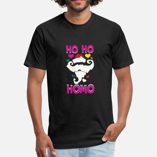

ho ho homo funny santa hearts lgbt gay christmas t shirt men print cotton s-xxxl standard sunlight new style spring leisure shirt