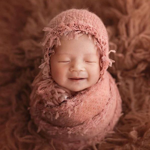 

newborn pgraphy props accessories soft mohair hat+wrap set baby p props studio infant knitted wraps baby hats fotografia, Yellow