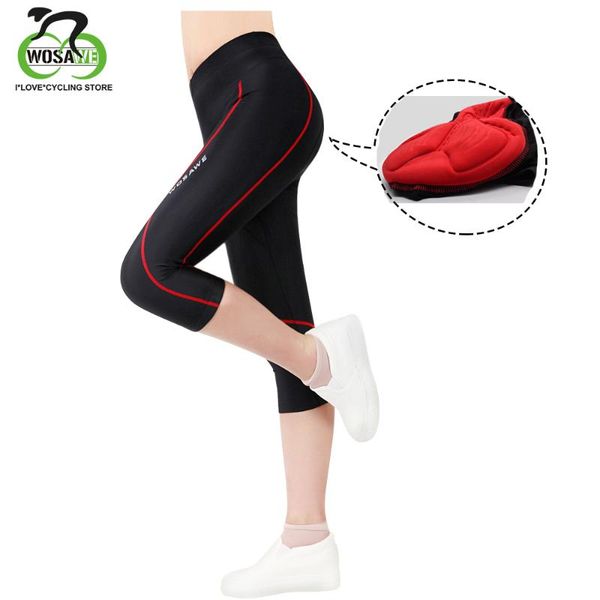 

racing pants wosawe anti-sweat breathable cycling tights bicycle bike riding clothing gel padded trousers for women, Black;blue