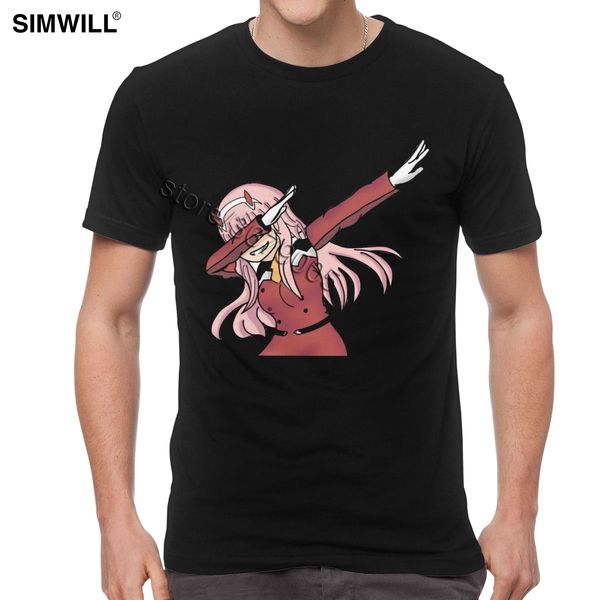 

dabbing zero two tee shirts funny summer cotton t shirt men short sleeves crew neck darling in the franxx tshirt