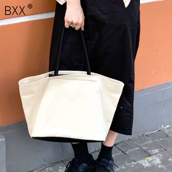 

bxx] solid color casual canvas high capacity bags for women 2020 elegant shoulder handbags female travel fashion bag hn895