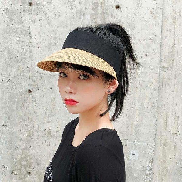 

sun hats women wide large brim floppy summer beach sun hat straw hat button cap summer truck for women anti-uv visor cap female, Blue;gray