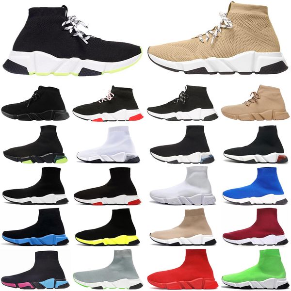 

2020 fashion men women casual sock shoes speed trainer vintage triple socks lack-up platform mens womens trainers sneakers plate-forme