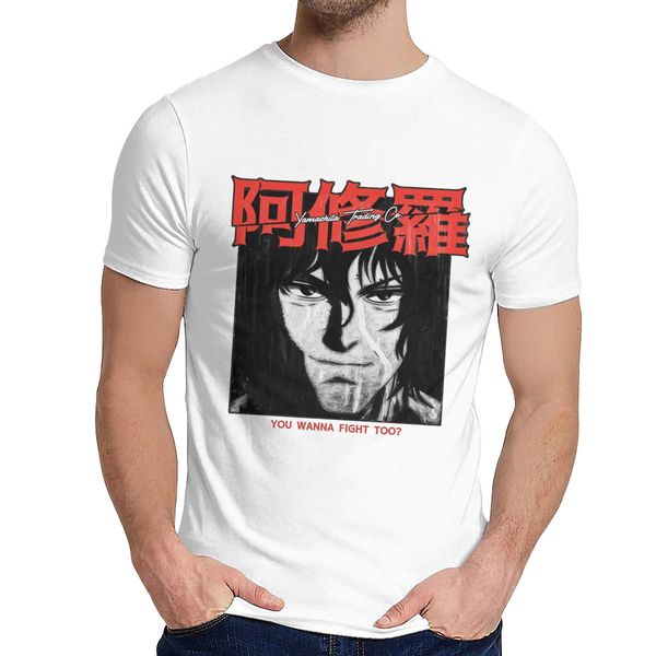 

for male kengan ashura tokita ohma t shirt natural cotton o-neck hip hop tee shirt