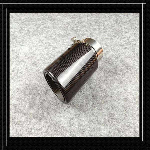 

1 piece glossy black carbon fiber muffler exhaust fit for all cars abs matte black stainless steel exhaust tip