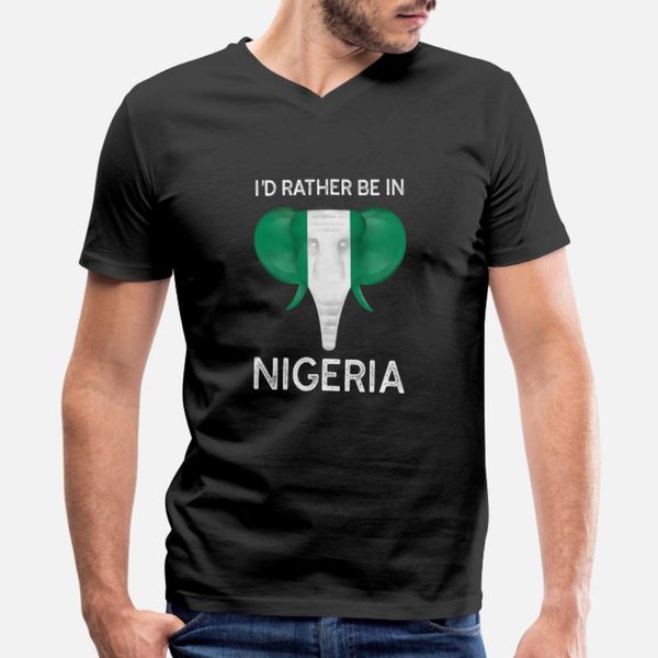 

i d rather be in nigeria t shirt men design tee shirt crew neck slim fitness building summer style letter shirt