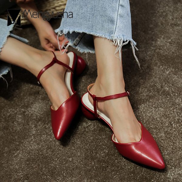 

style strange heels shoes woman slingback side buckle strap sandalias pointy cover toe mules office thin band work shoes 2020, Black