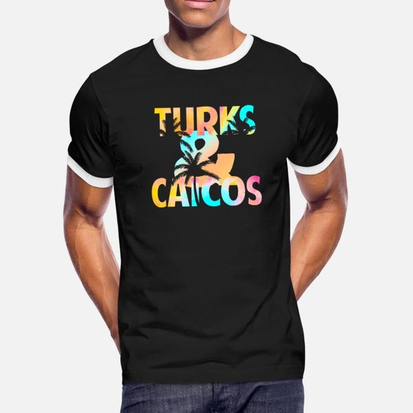 

turks and caicos souvenir vacation travel palm t shirt men create cotton o neck basic solid loose new style spring novelty shirt
