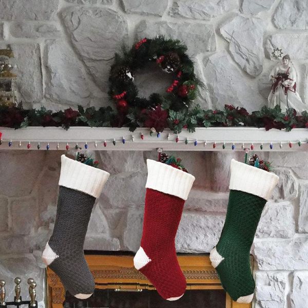 

christmas decorations decoration gift bag pendant storage stocking socks knitted woolen ornaments candy