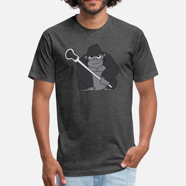 

lax папа gorilla лакросс подарков тенниска мужчин характер футболка crew neck family fitness смешной лето unique рубашка