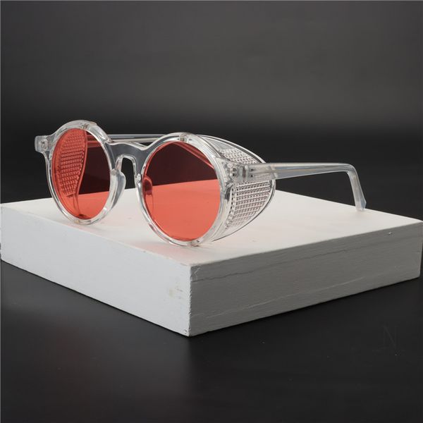 

sunglasses unique vintage flip round for women 2021 rivet red black clear sun glasses female oversized shades nx, White;black