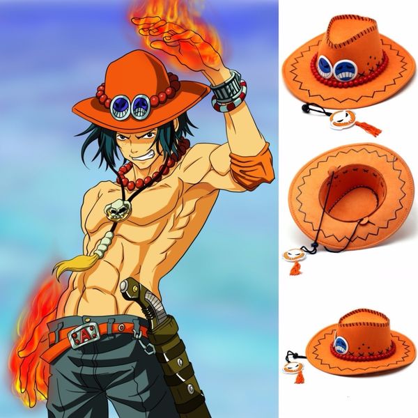 

anime one piece d ace luffy cosplay cowboy hats men women travel cap chopper tony pirates caps skull toys costume halloween hat, Silver