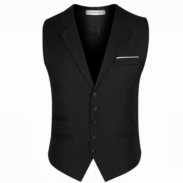 

new arrival dress vests for men slim fit mens suit vest male waistcoat gilet homme casual sleeveless formal business jacket 200922, White;black
