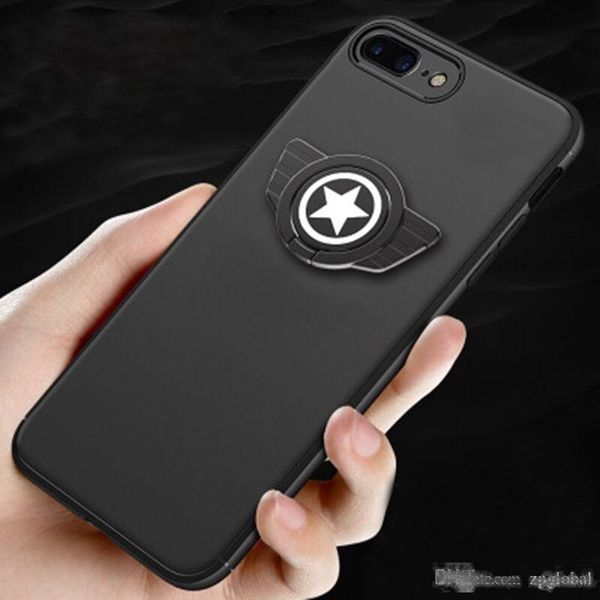 

soft silicone phone case cover with finger ring stand holder bracket lazy cell phone holder for iphone