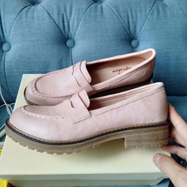 

big size 40 41 superior quality autumn new 2020 loafers women slip on round toe flats plus size pink shoes handmade dx7-31, Black