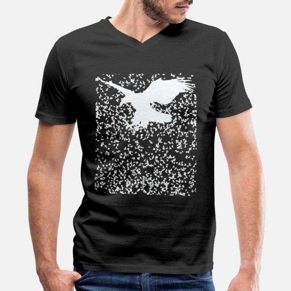 

орел птица ворона ворон swarm тенниска мужчина настроенные с коротким рукавом o-образный вырез подходит сумасшедшей смешной весна урожай руб