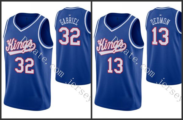 

sacramento kings men #13 dewayne dedmon #32 wenyen gabriel blue nba 2019 -20 men jersey, Black