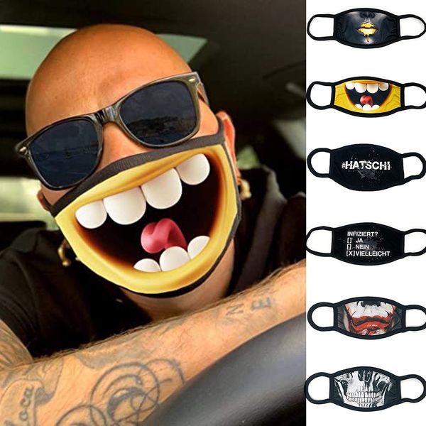 

fast shipping designer cartoon pattern mask black cotto cartoon pattern black cotton cute 3d printed half face mask face mask party outdoor