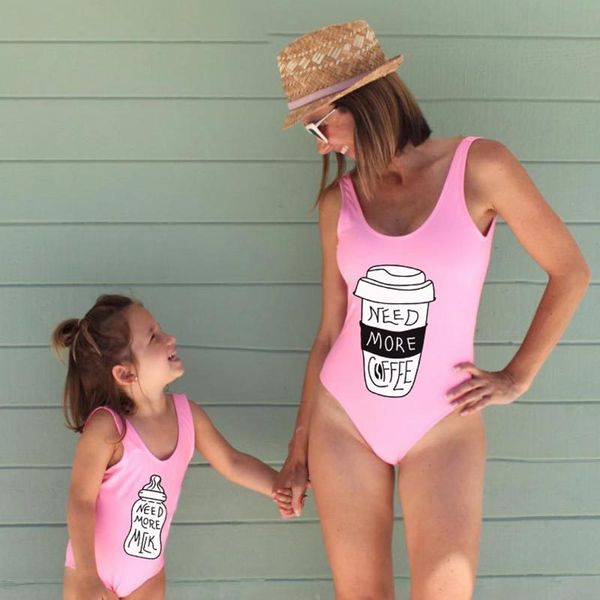 

mother and daughter swimsuits 2020 family matching swimwear clothes coffee mommy and me bikini clothes mom daughter swimwear, Blue
