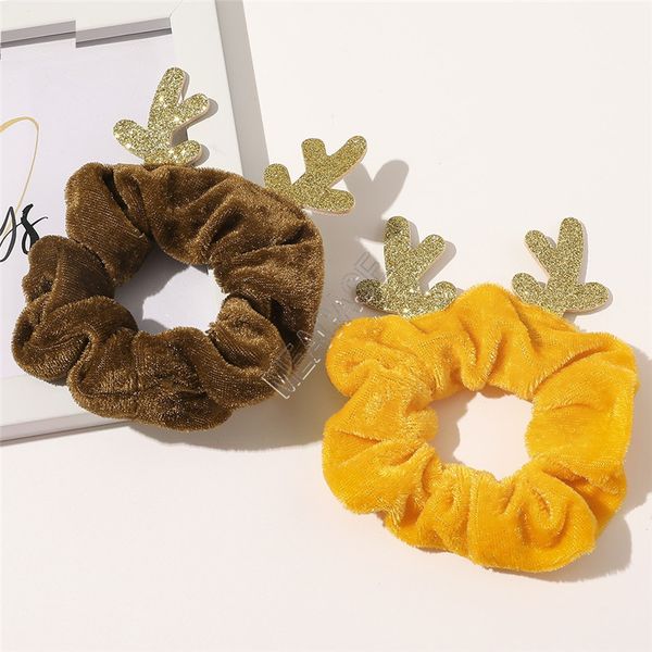 

2020 christmas elk horn hair rope women pleuche scrunchies elastic hair ties ring designers ponytail holder stretchy girls hairbands d91701, Slivery;white