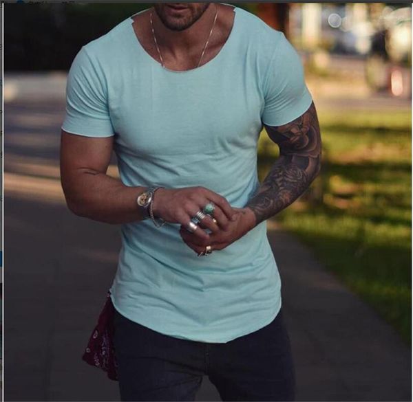 

o шеи кривая нижняя tshirt новых людей летние топы фитнес mens конструктора тенниску вскользь сплошной цвет с коротким рукавом, White;black