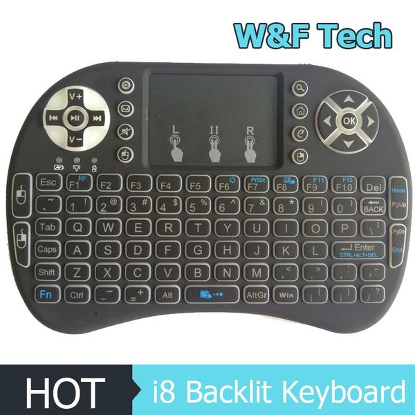 

cgjxsblack 2 .4g mini i8 wireless keyboard touch pad mouse backlit gaming keyboard for htpc tablet lappc teclado