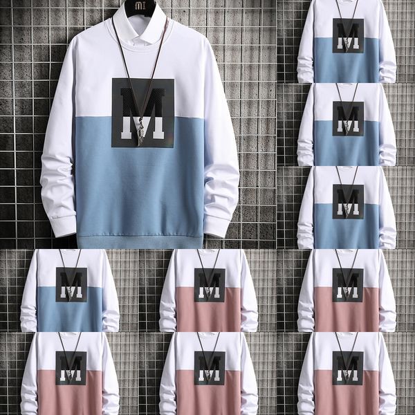 

long-sleeved sweater 2020 new korean style sweaterautumn sweater student autumn clothes men's round neck cotton long-sleeved men's, Black