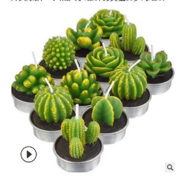 

2020 creative new tea wax simulation plant fleshy candle cactus candle home décor home garden 008
