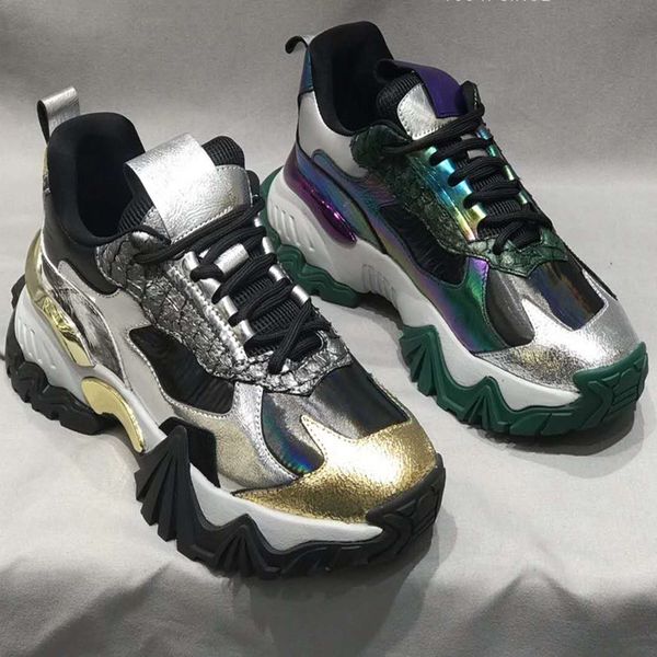 

градиент кожа sneaker мужские женщин мода белая кожа платформы обувь плюс бархат утолщение плоские повседневная обувь e4outdoors повседневна, White;red