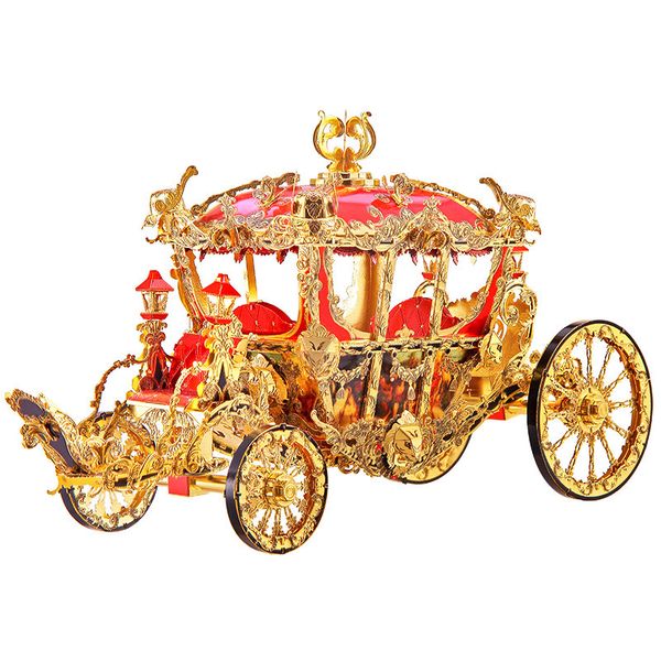 

piececool 3d metal puzzle the princess carriage model diy laser cut assemble jigsaw toy deskdecoration gift for children y200317
