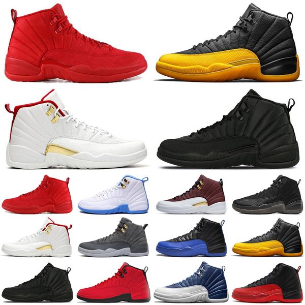 

wholesale University Gold 12 12s men basketball shoes Indigo Game Royal reverse Flu Game taxi mens trainers sports sneakers size 7-13