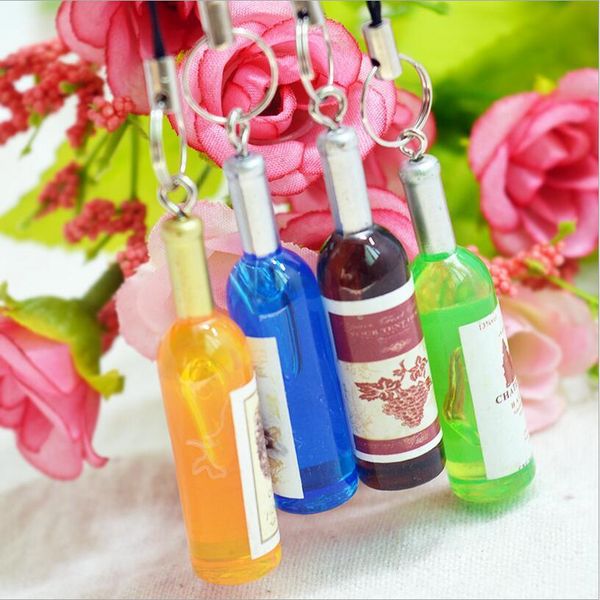 

mobile bottle keychain for phone phone red pendant handbag keyring wine red yaoding bottle bag beer mini wine charms bdegarden kgfxt, Silver