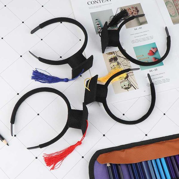 

1pc mini doctoral cap hair band party graduation headdress head piece graduation decoration party p props 4 colors