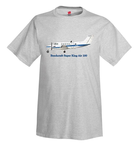 

2019 fashion sleeves cotton beechcraft super king air 200 airplane t-shirt - personalized with your tee shirt