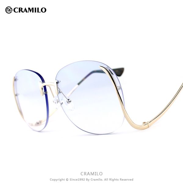 

rita 1601 vintage oversized rimless sunglasses blue lenses, White;black