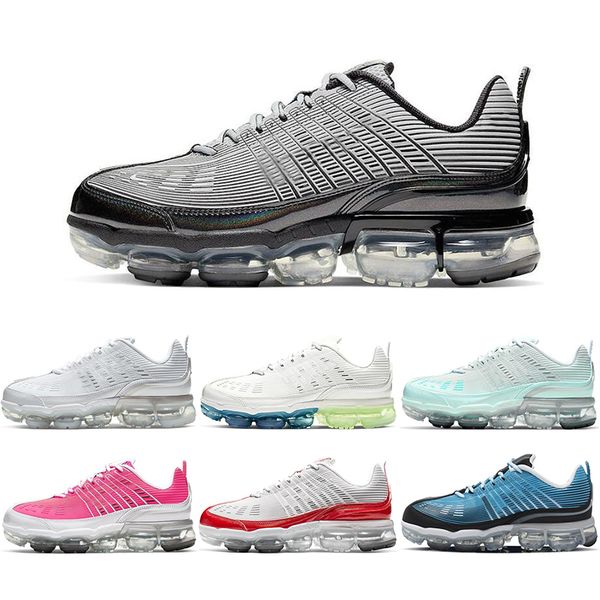 

new mens sneakers 360 running shoes triple white black metallic silver gradient upper varsity royal pink womens sports outdoor size 36-45