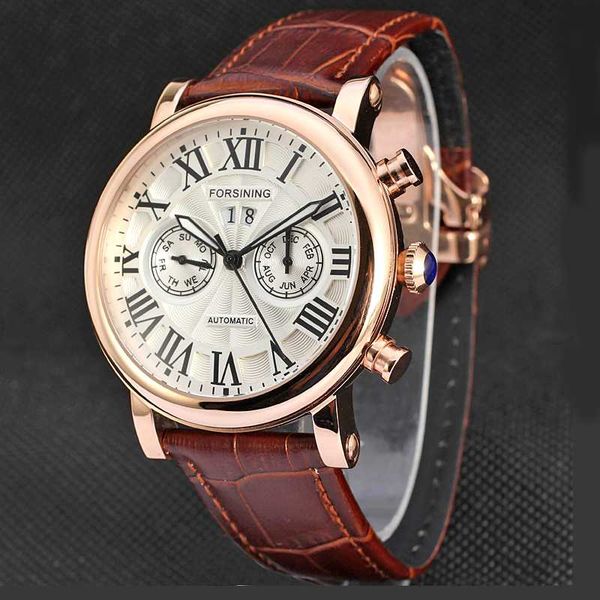 

new watches men watch luxury brand forsining automatic mechanical watches man wristwatches relojes hombre 2020, Slivery;brown