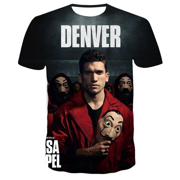 

la casa de papel money robbery paper house 3d print shirts aesthetic plus size humor men clothing
