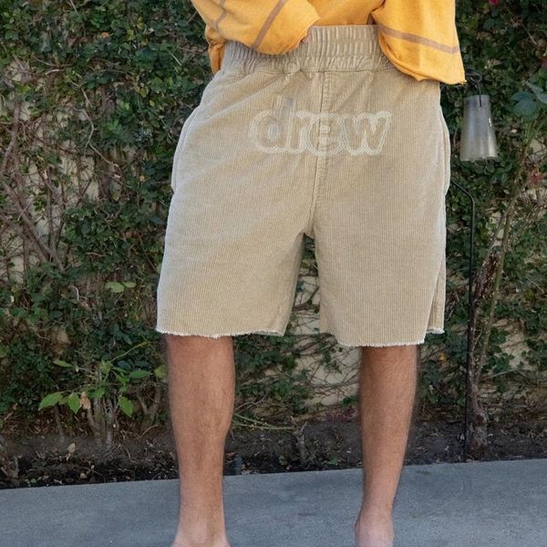 

2020 ins beach shorts drew house justin bieber embroidered corduroy short pants men women shorts sweatpants, White;black