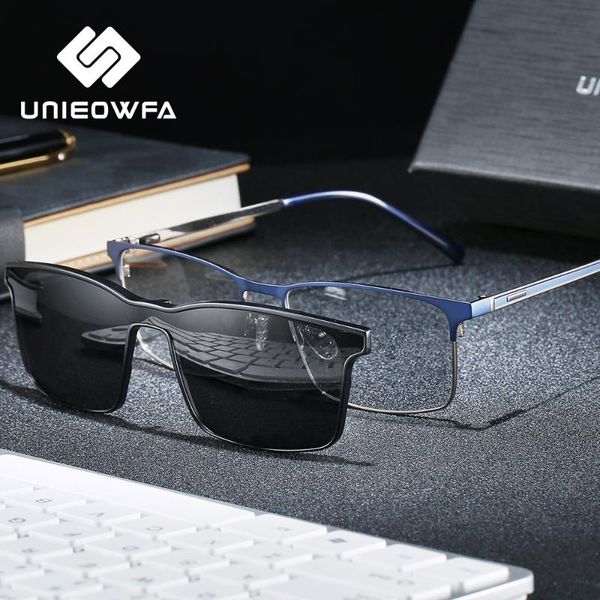 

polarized magnet clip on sunglasses men prescription optical sun glasses for men myopia magnet clip glasses male rectangle alloy, White;black