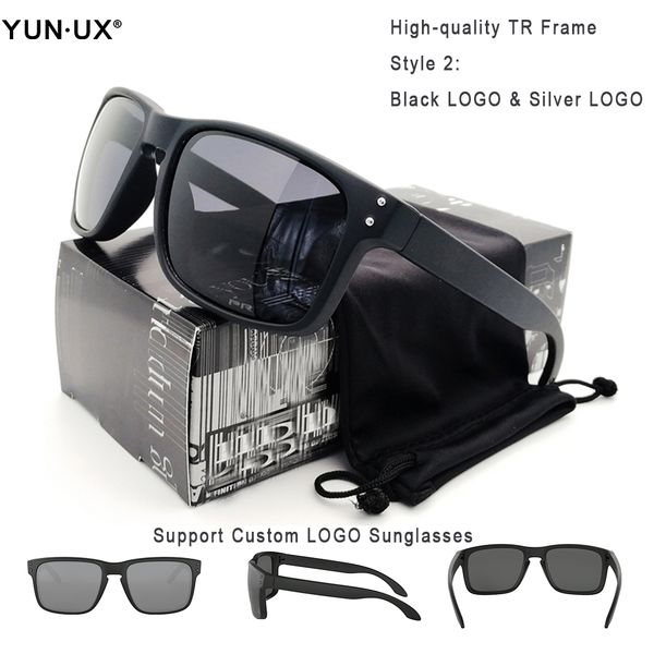 

TOP Quality Fashion Polarized Sunglasses Men Black TR90 Frame Grey Lens Etching Y91-02 High-end Glasses Free Shipping Wholesale Customized