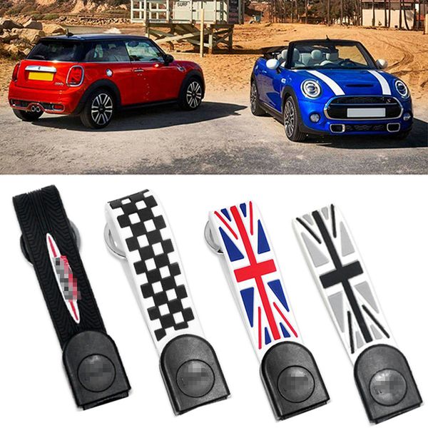 

kaizen 1pc union jack car silicone key chain rubber fob key ring pendant for mini cooper f54 f55 f56 f57 f60 accessories, Silver