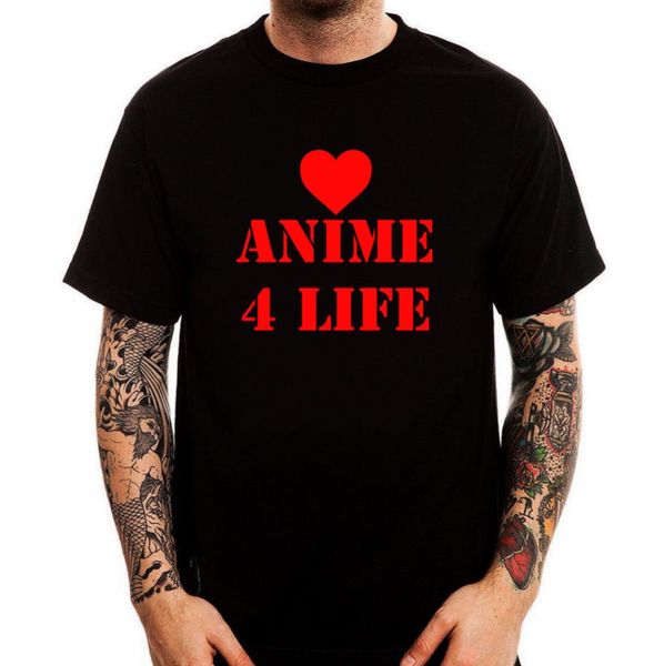 

с коротким рукавом мужчины с коротким рукавом фитнес одежда anime for life сердце любовь fan black ситца мужчины t-shirt top teeo-образным в
