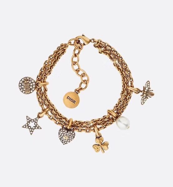

the latest high-quality alphabet bracelet necklace crystal inlaid bracelet for woman gift necklace fashion personality retro bracelet r16, Golden;silver